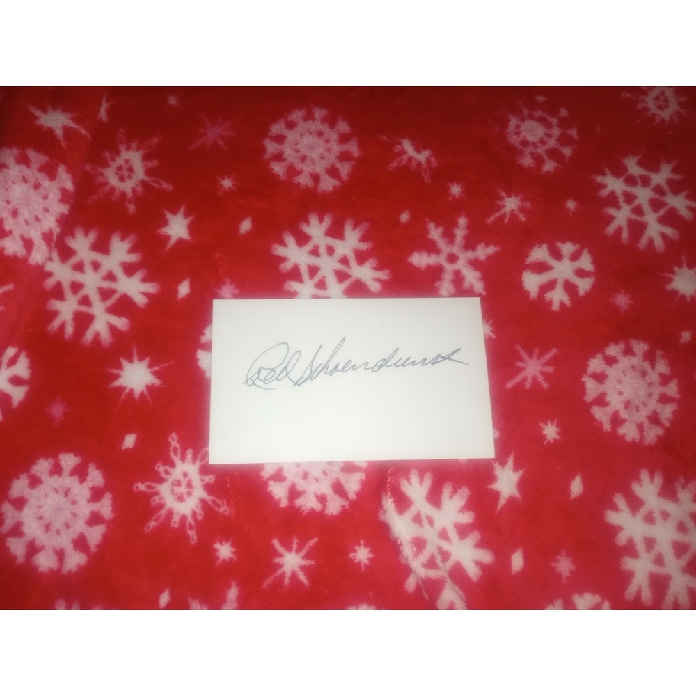 Red Schoendiest Autographed Index Card 3x 5 inch